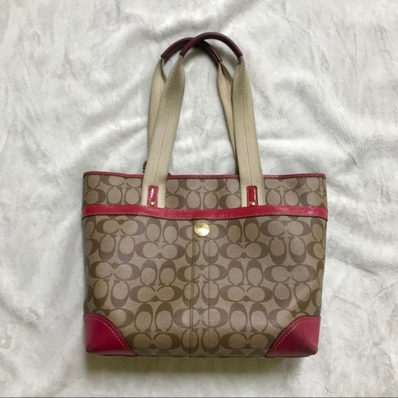 Coach Signature Pink Tote Bag - Picture 6 of 8
